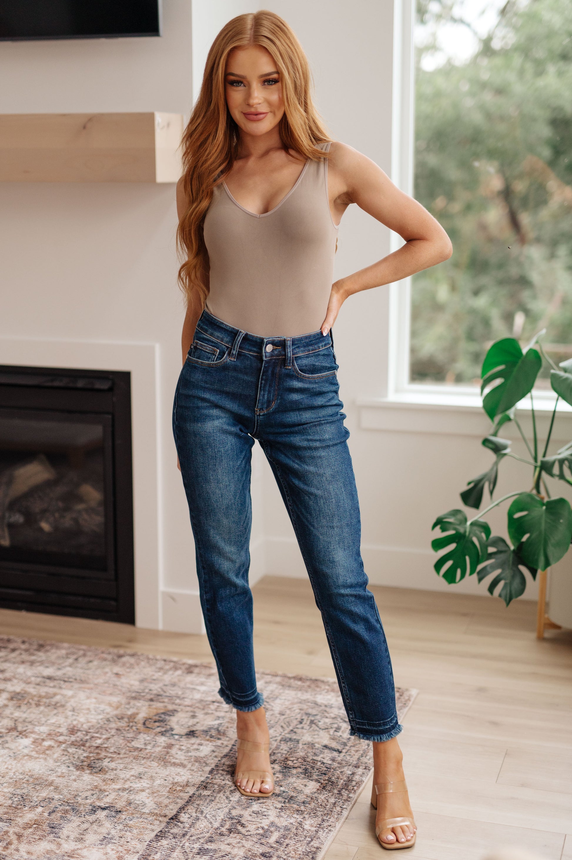 Phillipa High Rise Release Hem Slim Jeans - Shop All Around Divas