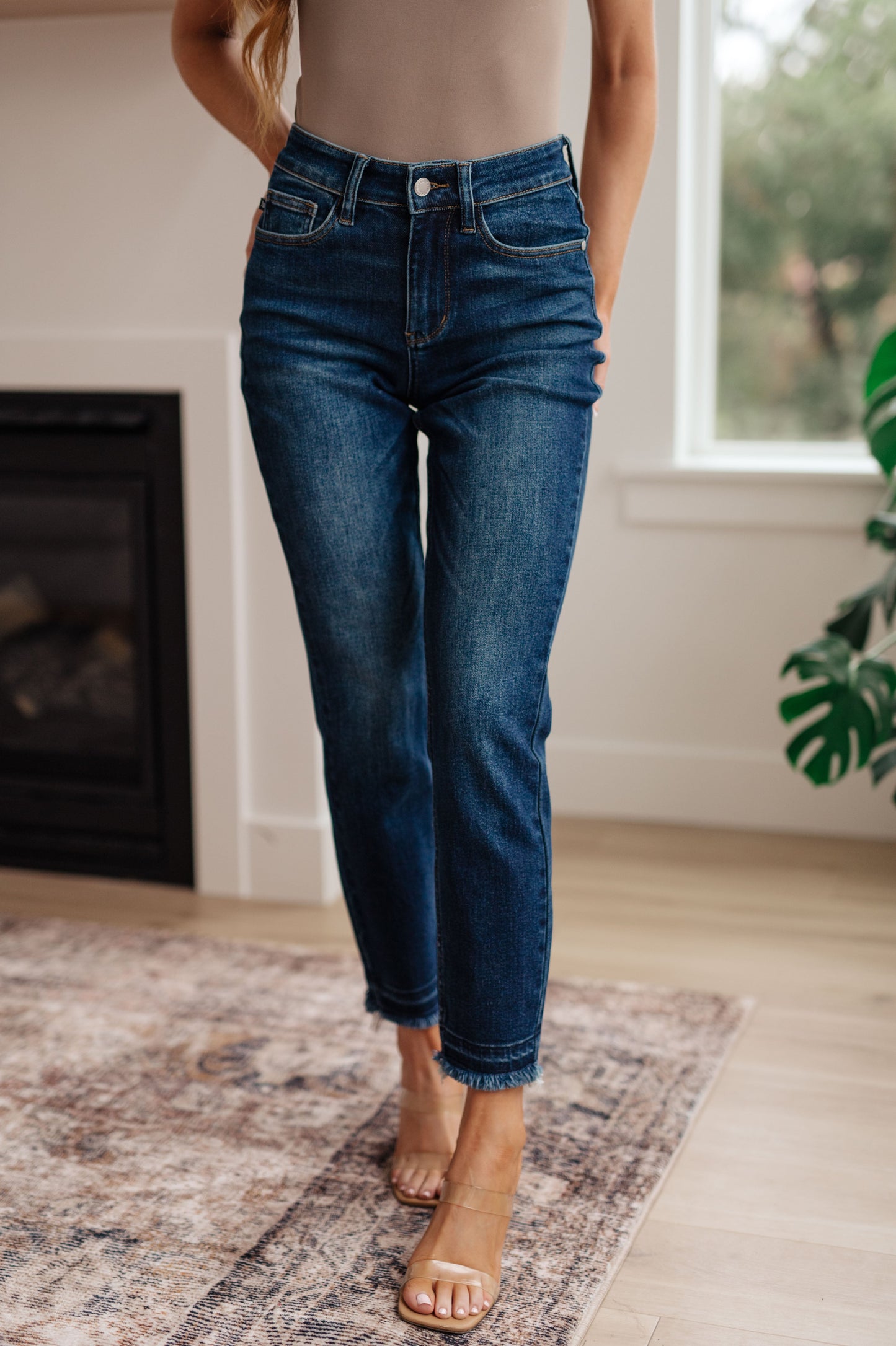 Phillipa High Rise Release Hem Slim Jeans - Shop All Around Divas