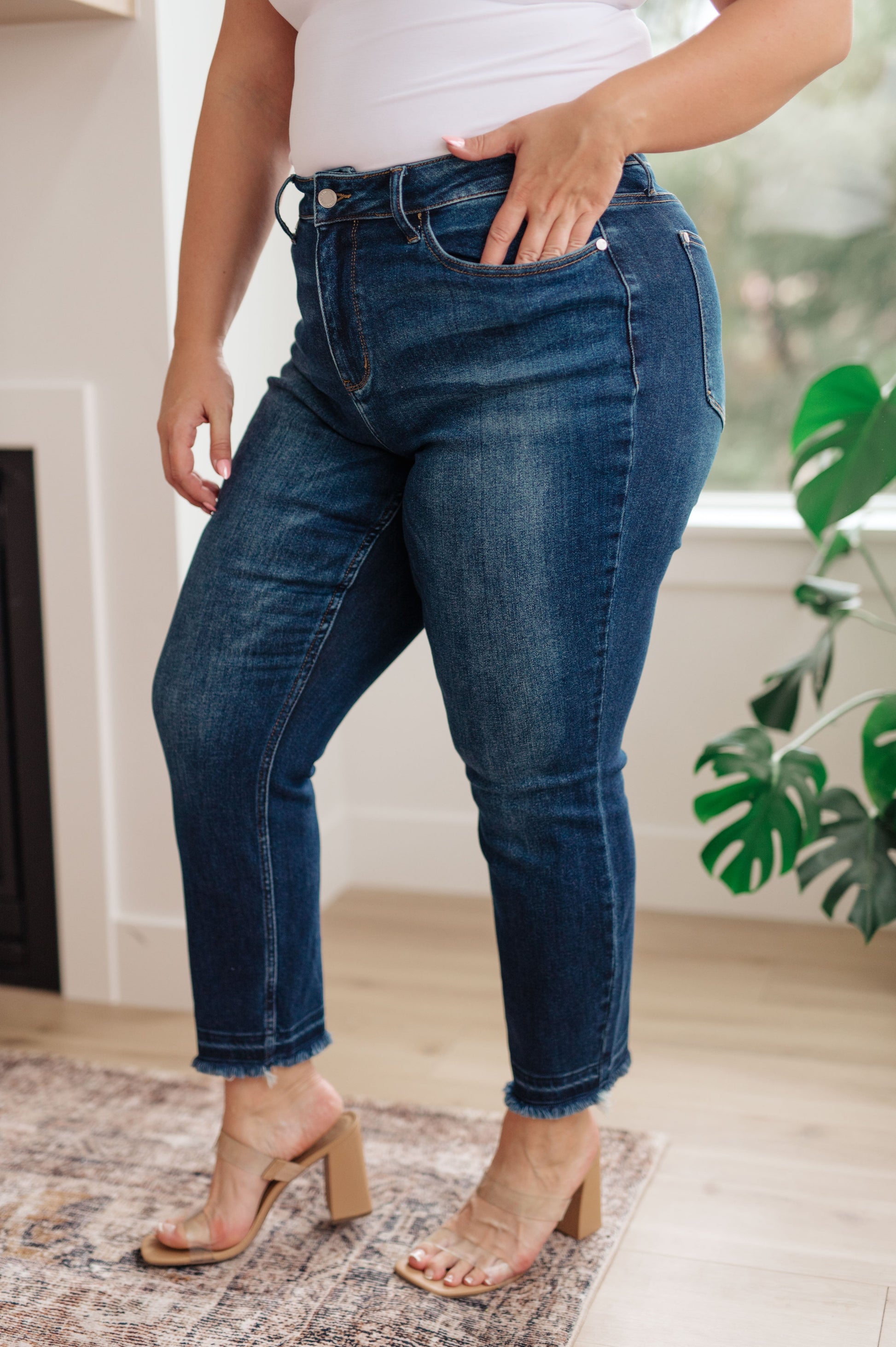 Phillipa High Rise Release Hem Slim Jeans - Shop All Around Divas