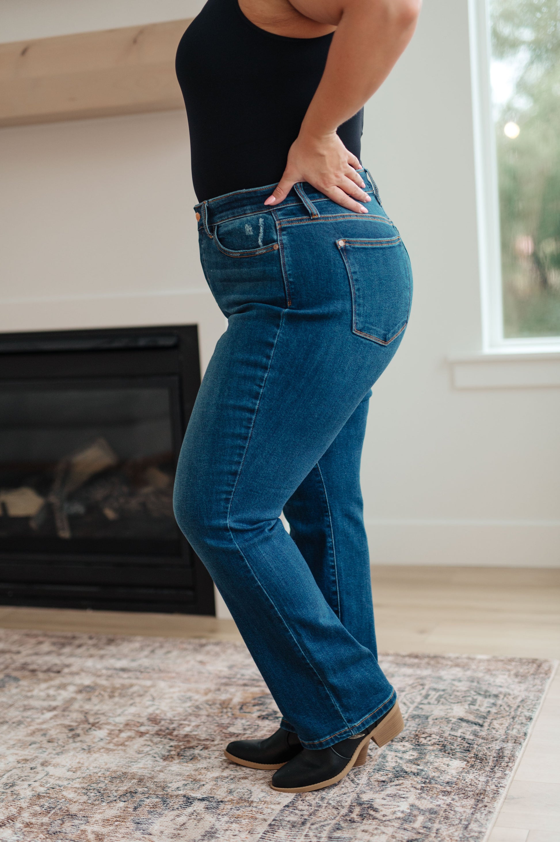 Pippa High Rise Button Fly Straight Jeans - JUDY BLUE - Shop All Around Divas