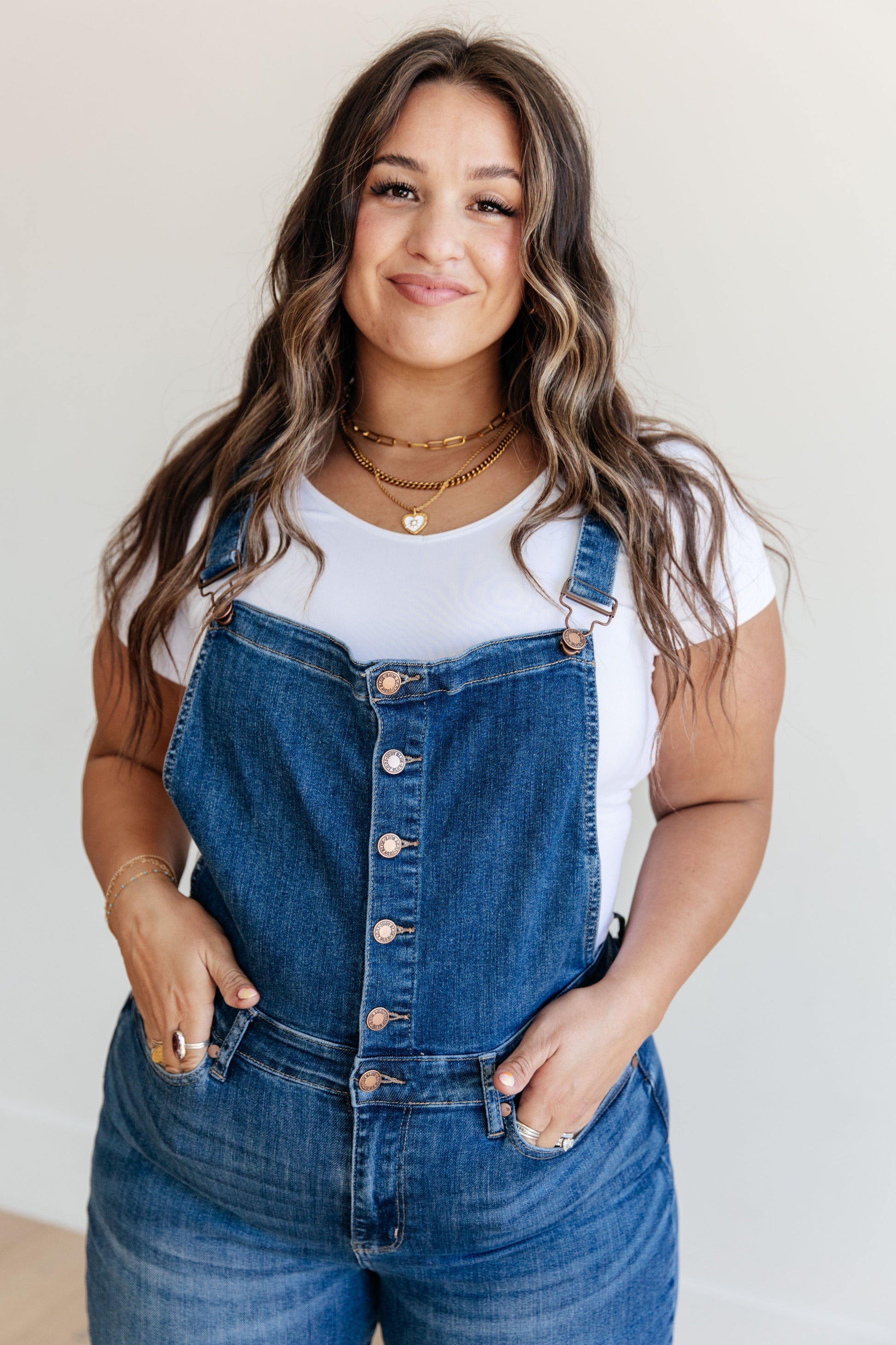 Priscilla High Rise Crop Wide Leg Denim Overalls - JUDY BLUE - Shop All Around Divas