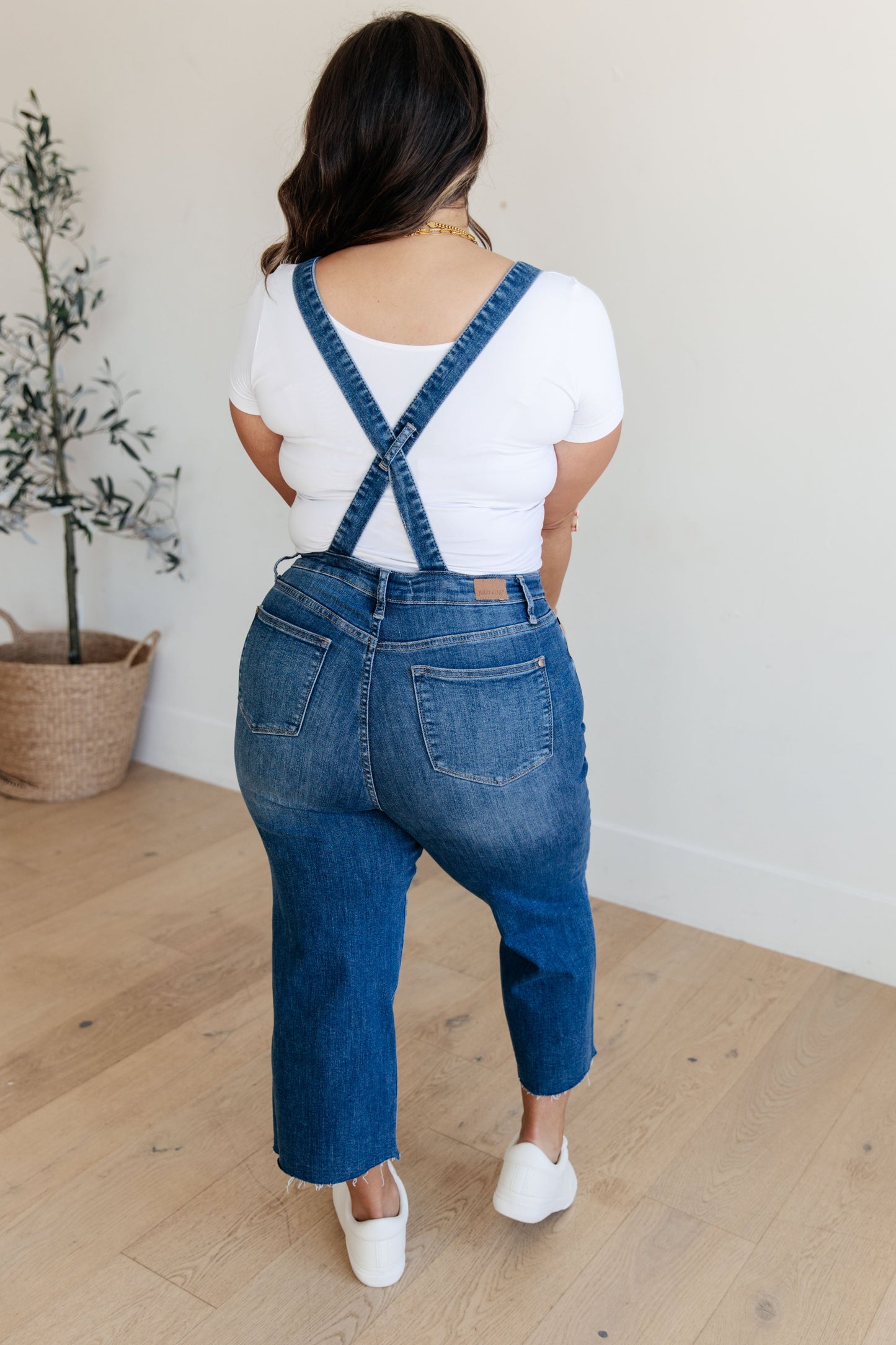 Priscilla High Rise Crop Wide Leg Denim Overalls - JUDY BLUE - Shop All Around Divas