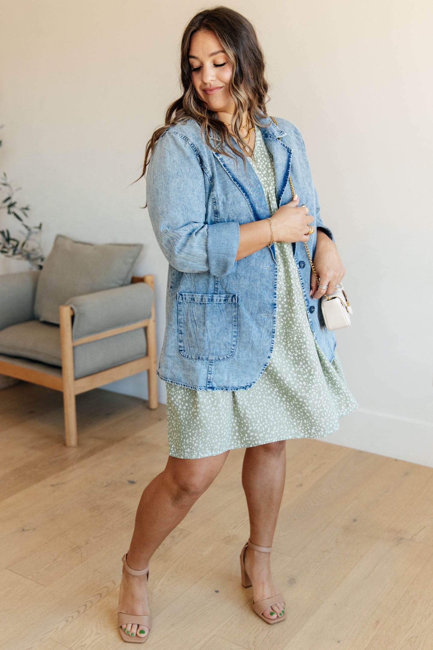 Business Brunch Denim Blazer - Shop All Around Divas