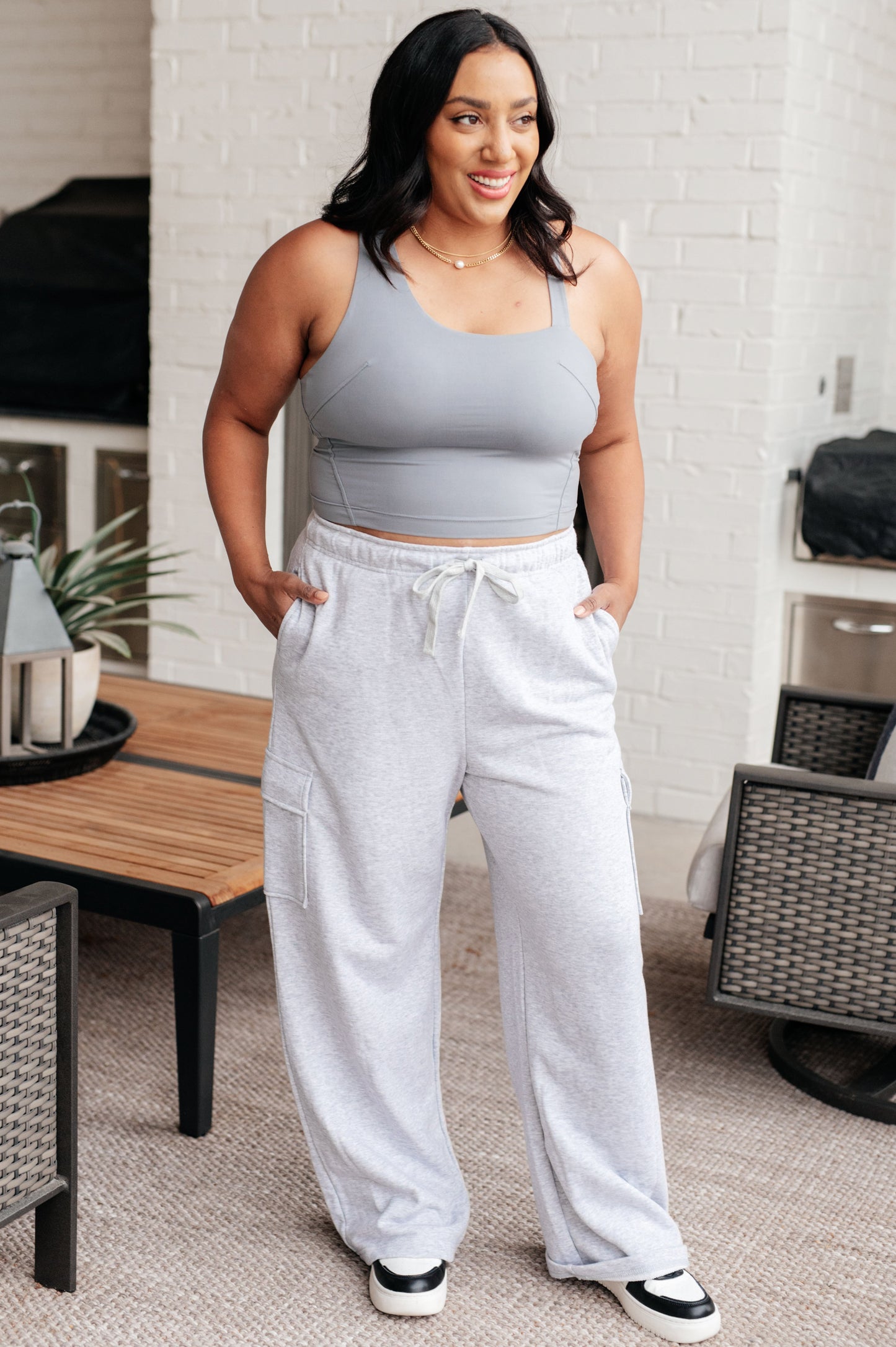 Run, Don't Walk Cargo Sweatpants in Grey - Shop All Around Divas