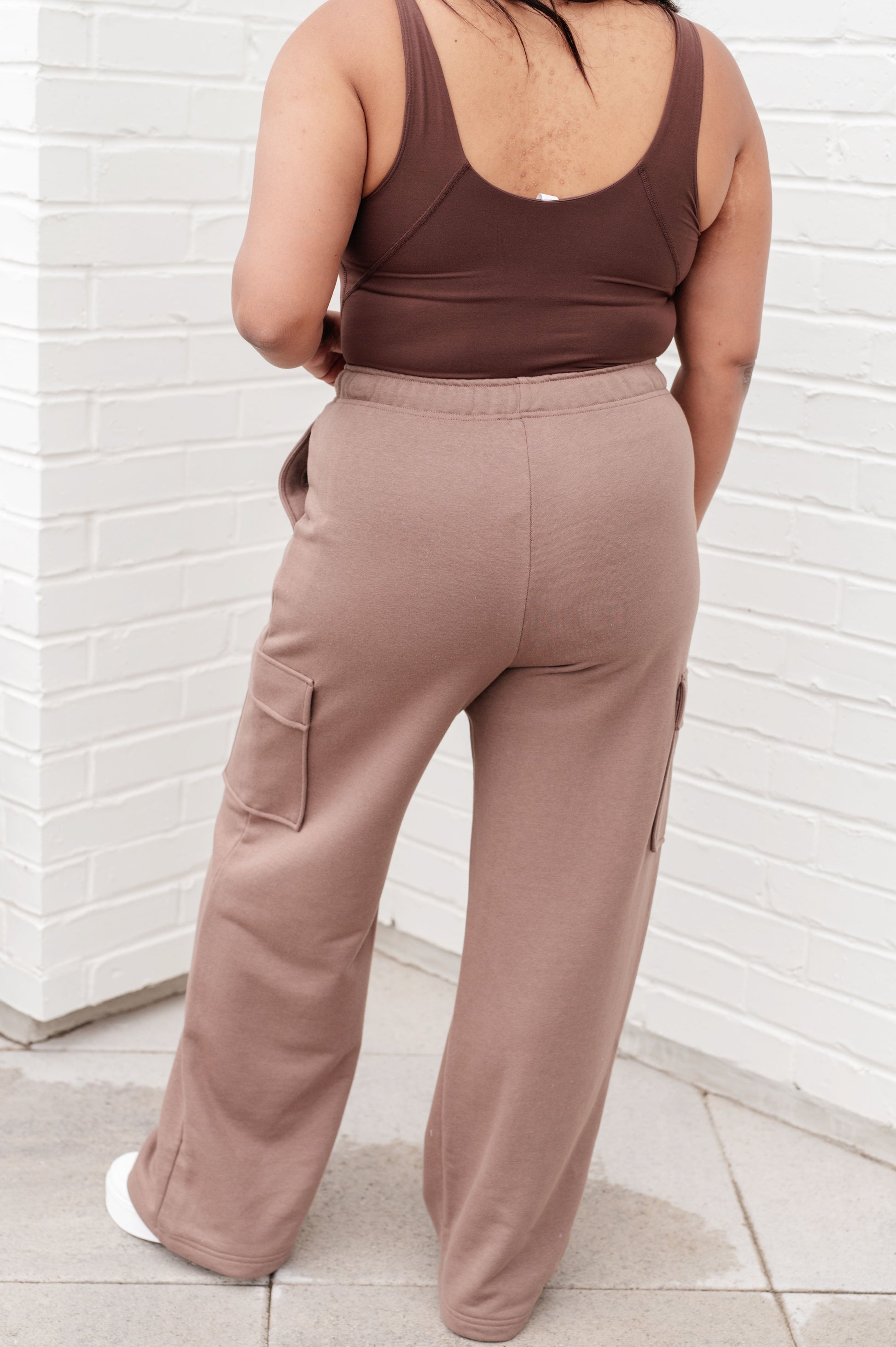 Run, Don't Walk Cargo Sweatpants in Smokey Brown - Shop All Around Divas