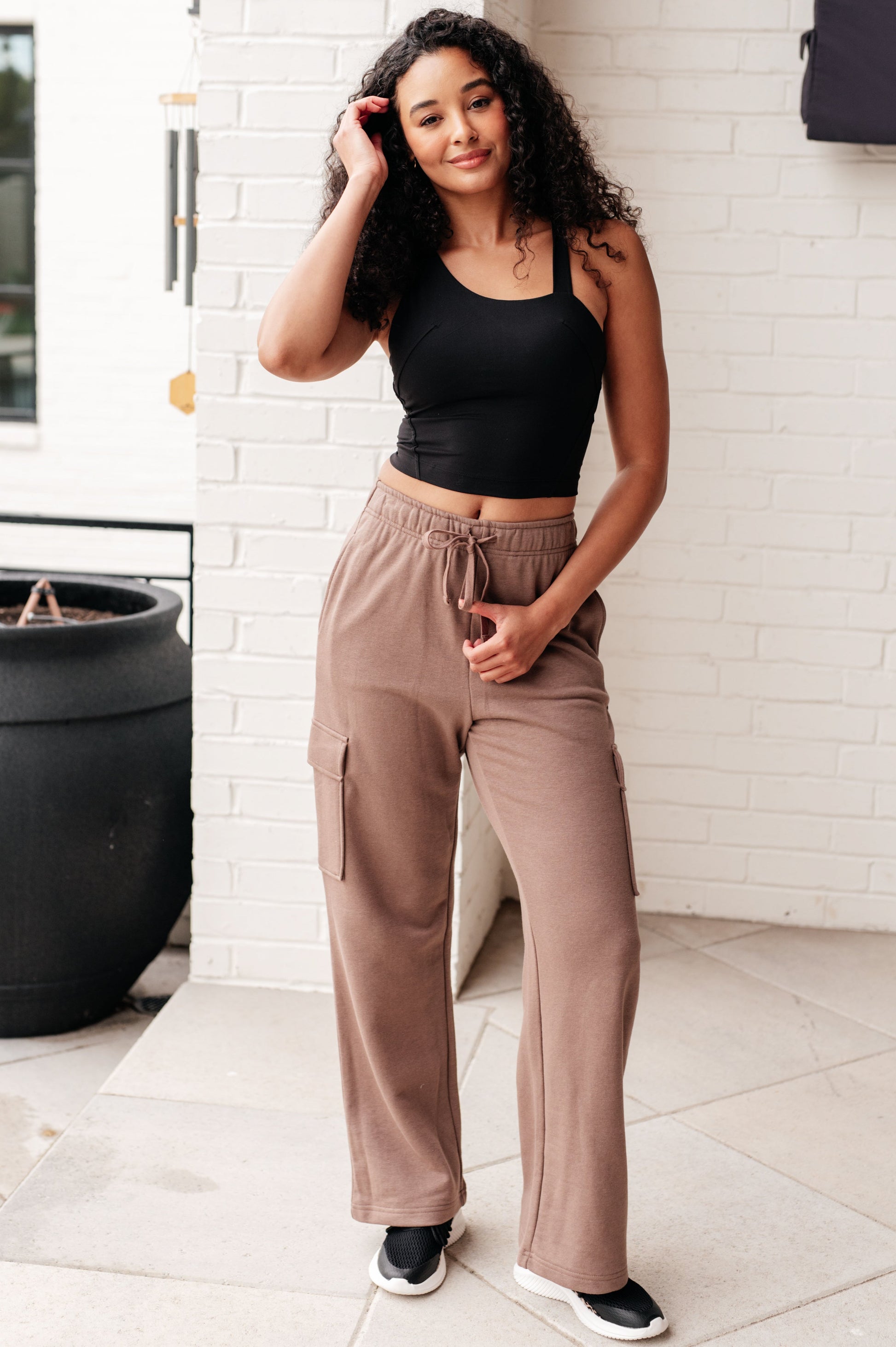 Run, Don't Walk Cargo Sweatpants in Smokey Brown - Shop All Around Divas