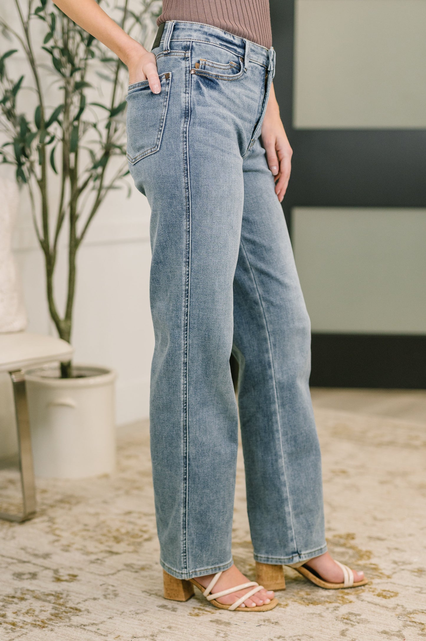 Sabrina High Waist Tummy Control Slim Straight - JUDY BLUE