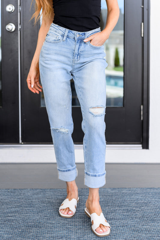 Sam Mid Rise Star Pocket Boyfriend Jeans - JUDY BLUE - Shop All Around Divas