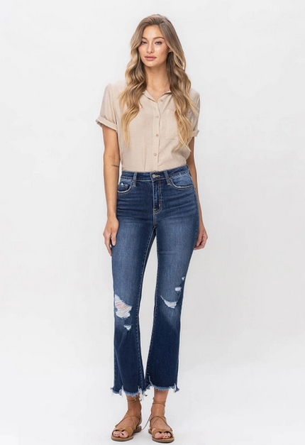 Bella Vervet Cropped Flare Jeans - Shop All Around Divas