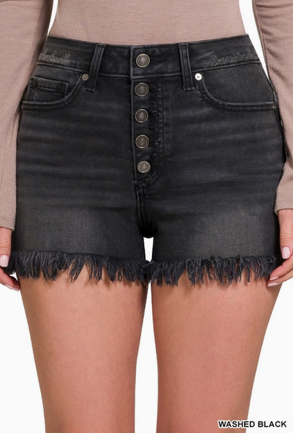 Birdie Black Button Fly Shorts - Shop All Around Divas