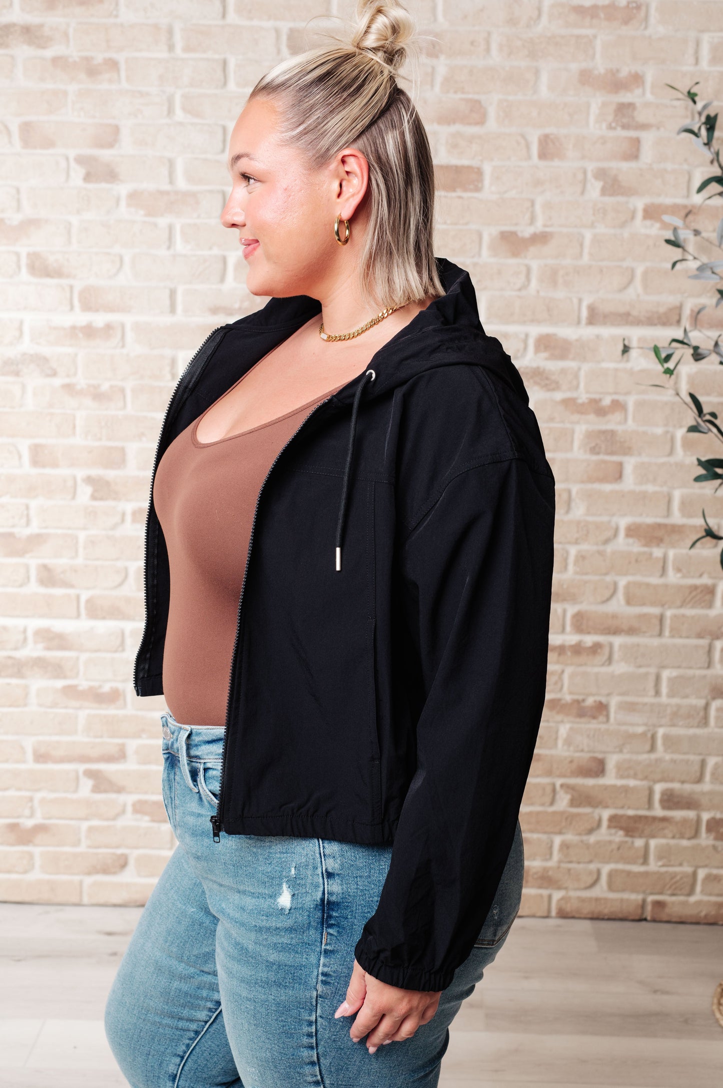 Sky of Only Clouds Zip Up in Black - Shop All Around Divas