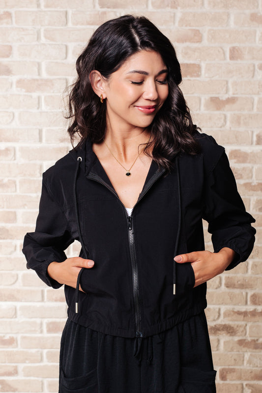 Sky of Only Clouds Zip Up in Black - Shop All Around Divas