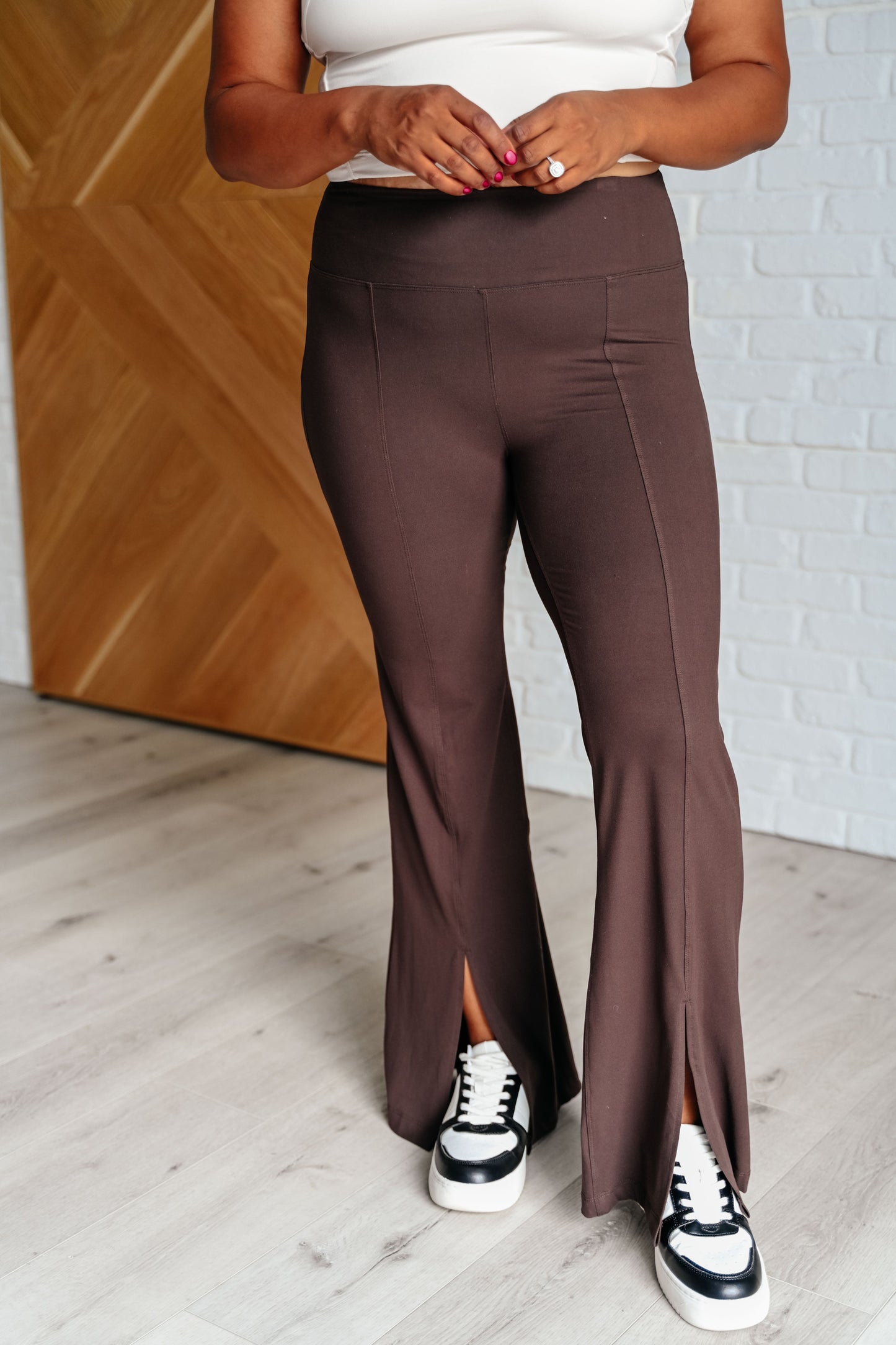 Stamina Stride Flare Leggings in Espresso Ave Shops