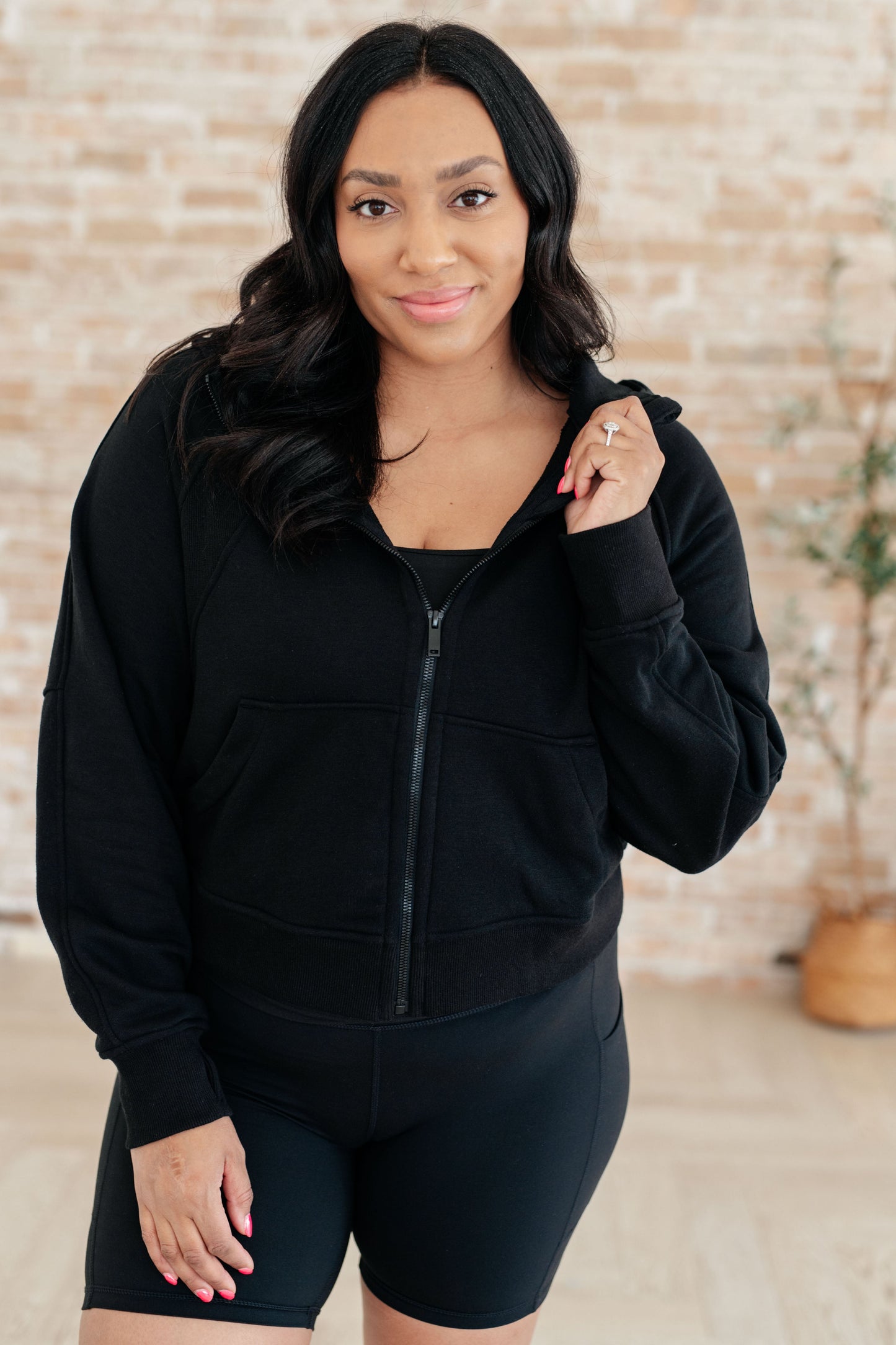 Sun or Shade Zip Up Jacket in Black - Shop All Around Divas