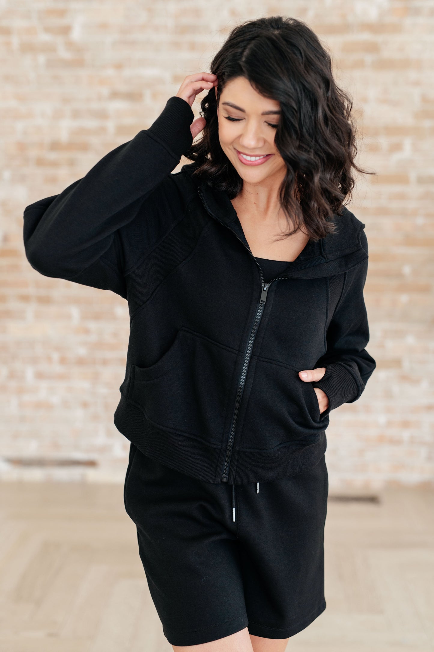 Sun or Shade Zip Up Jacket in Black - Shop All Around Divas