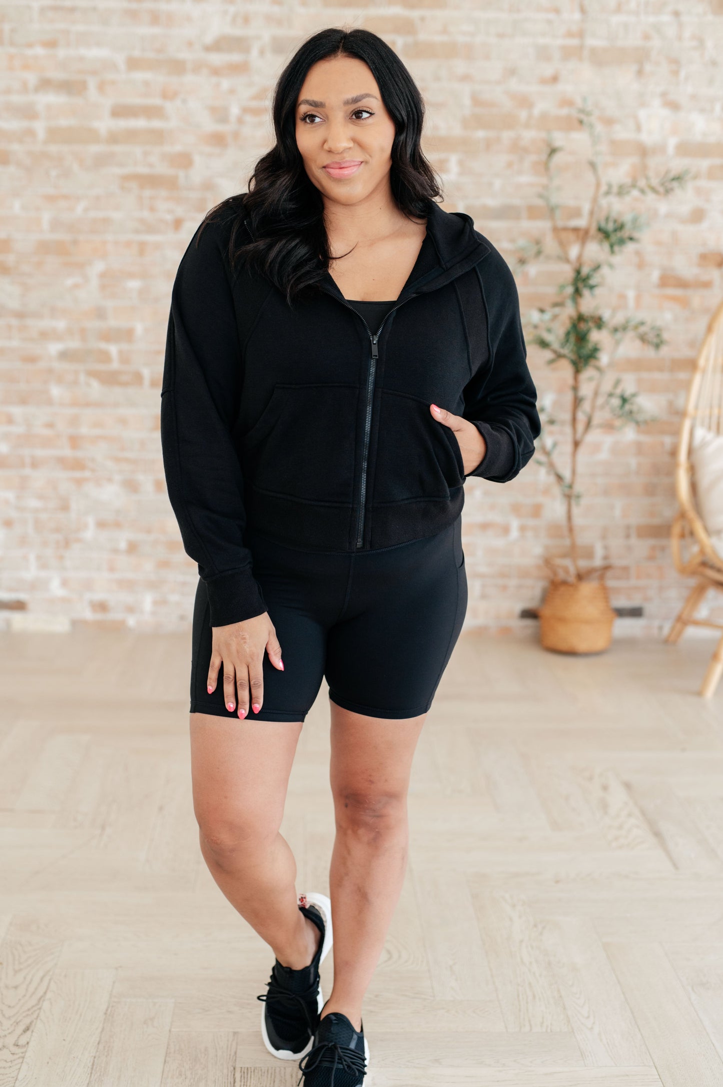 Sun or Shade Zip Up Jacket in Black - Shop All Around Divas