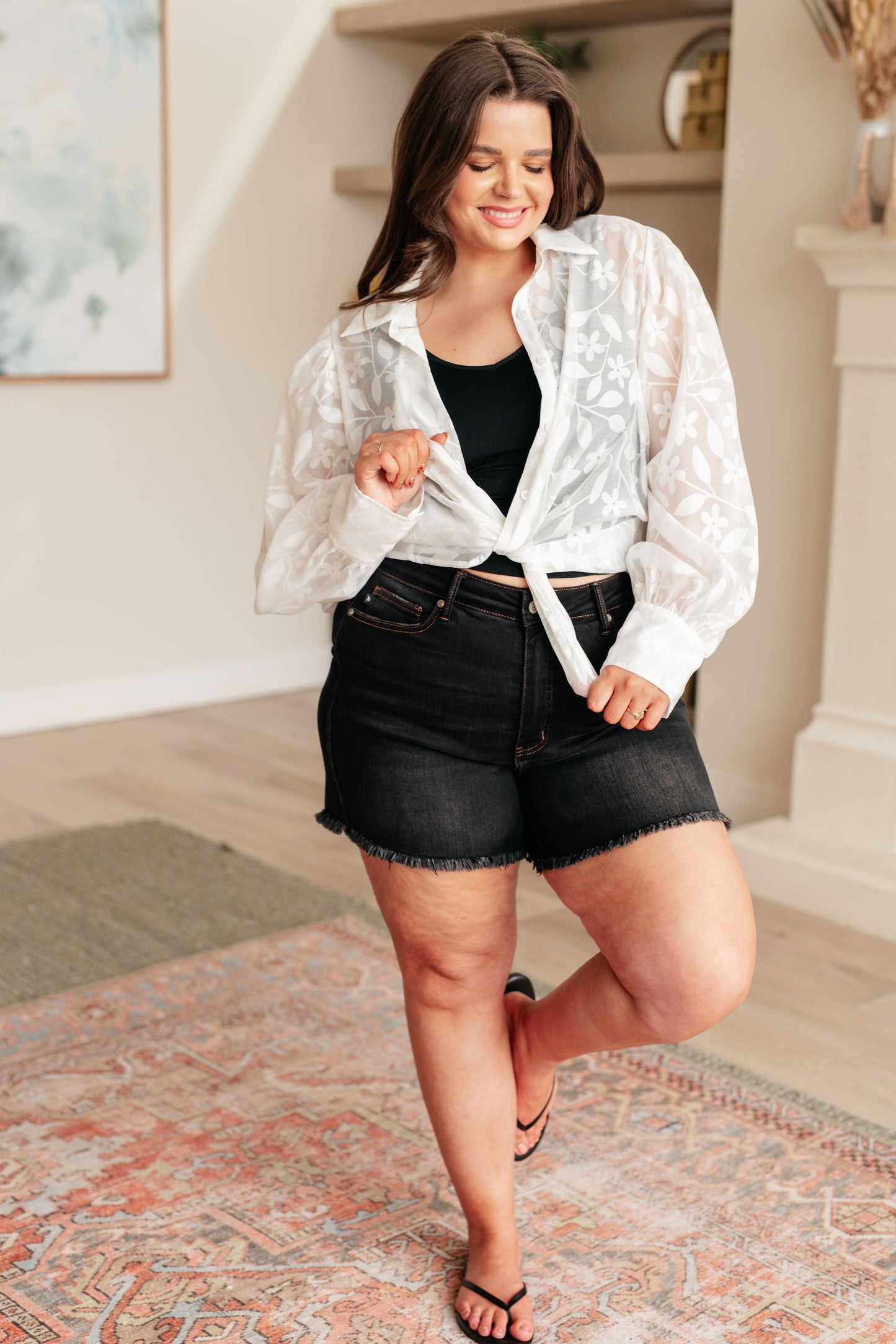 Sweet Serotonin Lace Button Up - Shop All Around Divas