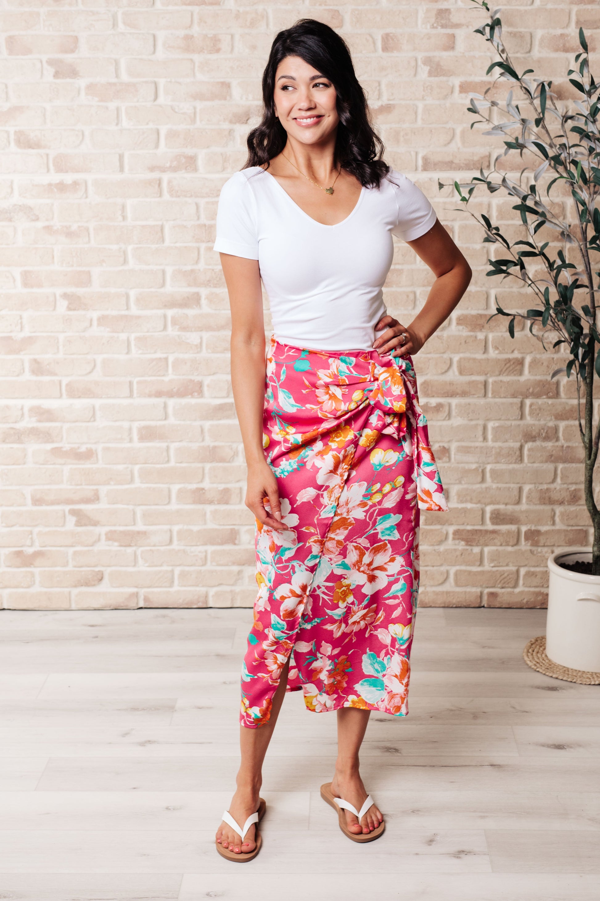 Take Me Outside Wrap Around Skirt in Magenta Ave Shops