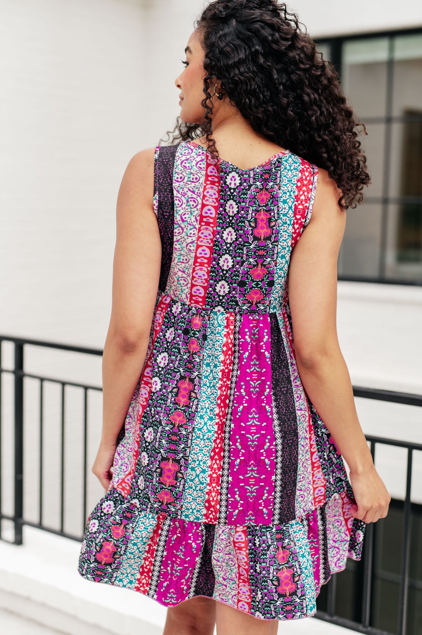 That's So Boho Mixed Print Sleeveless Dress - Shop All Around Divas