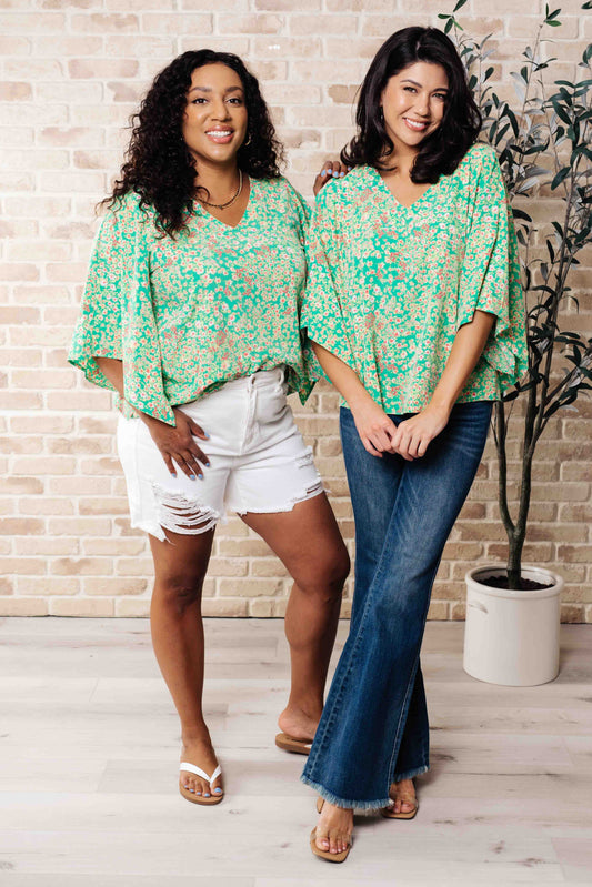 The Future's Open Wide V-Neck Batwing Top - Shop All Around Divas