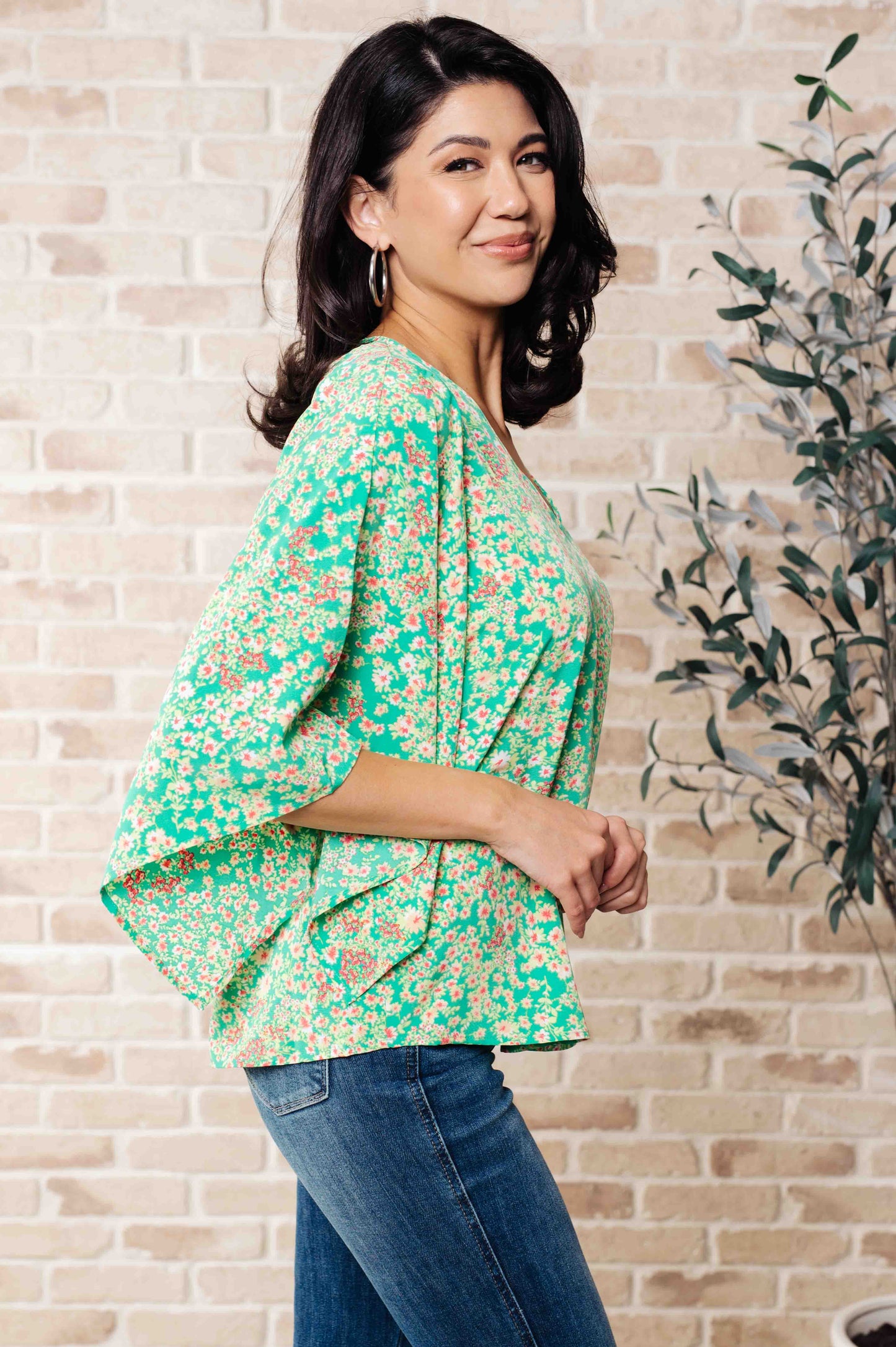 The Future's Open Wide V-Neck Batwing Top - Shop All Around Divas