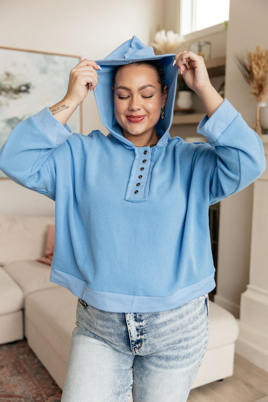 Throwback Heartthrob Hoodie in Sky - Shop All Around Divas