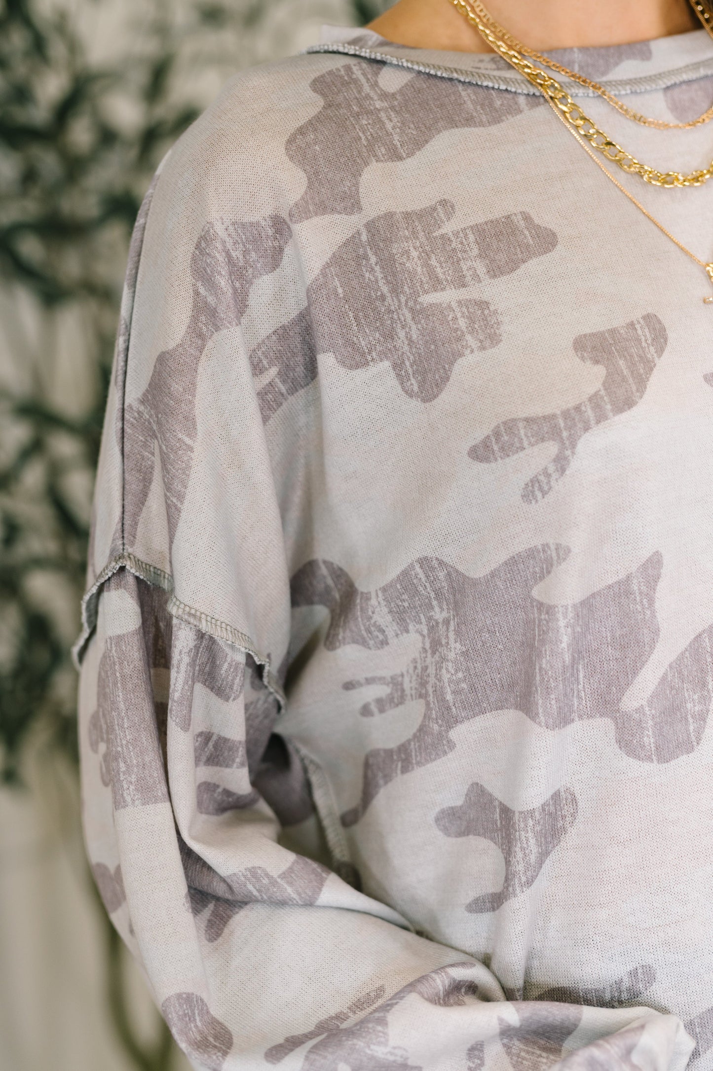 Urban Camo Drop Shoulder Top
