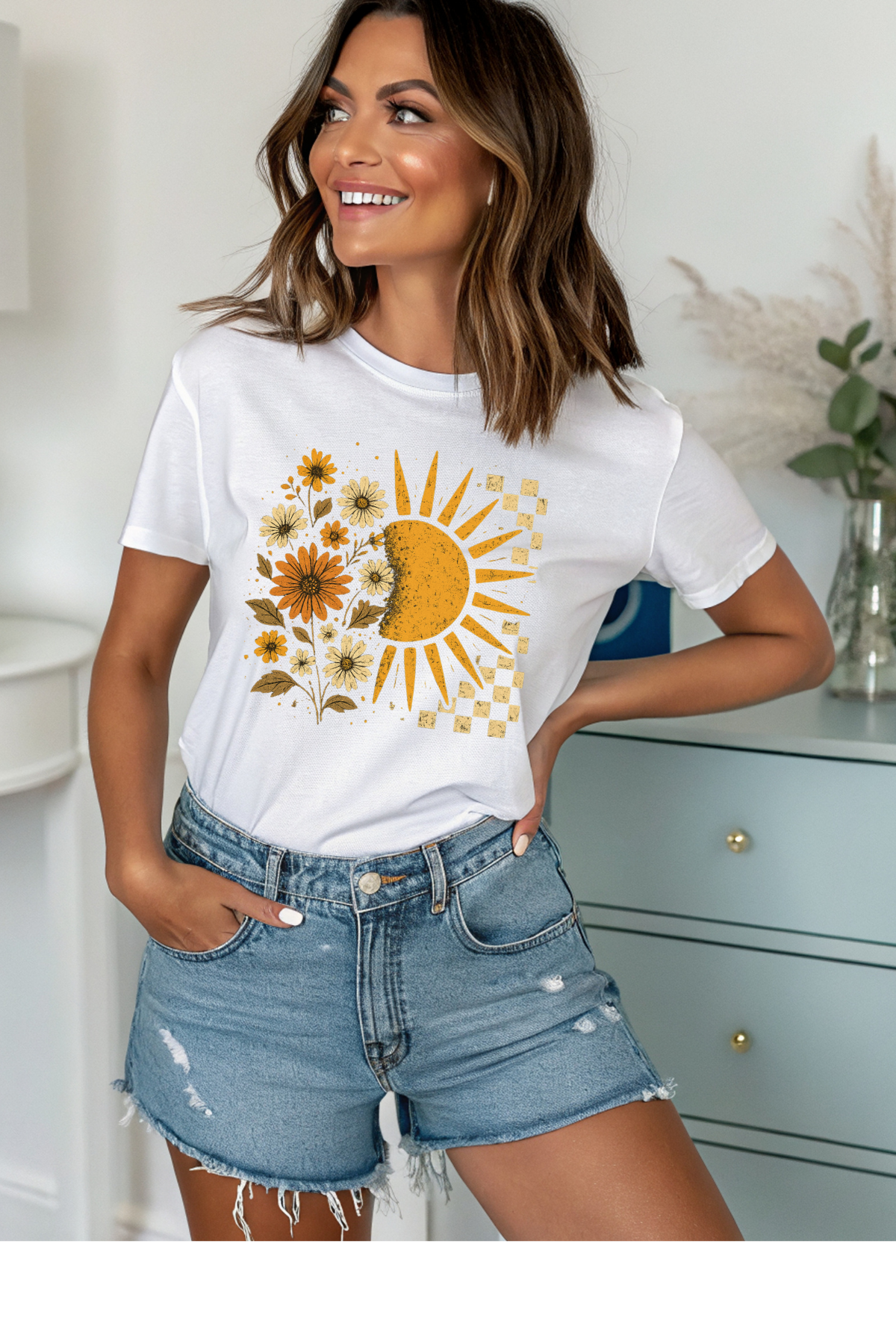 Floral Sun Graphic Tee - 3 Colors