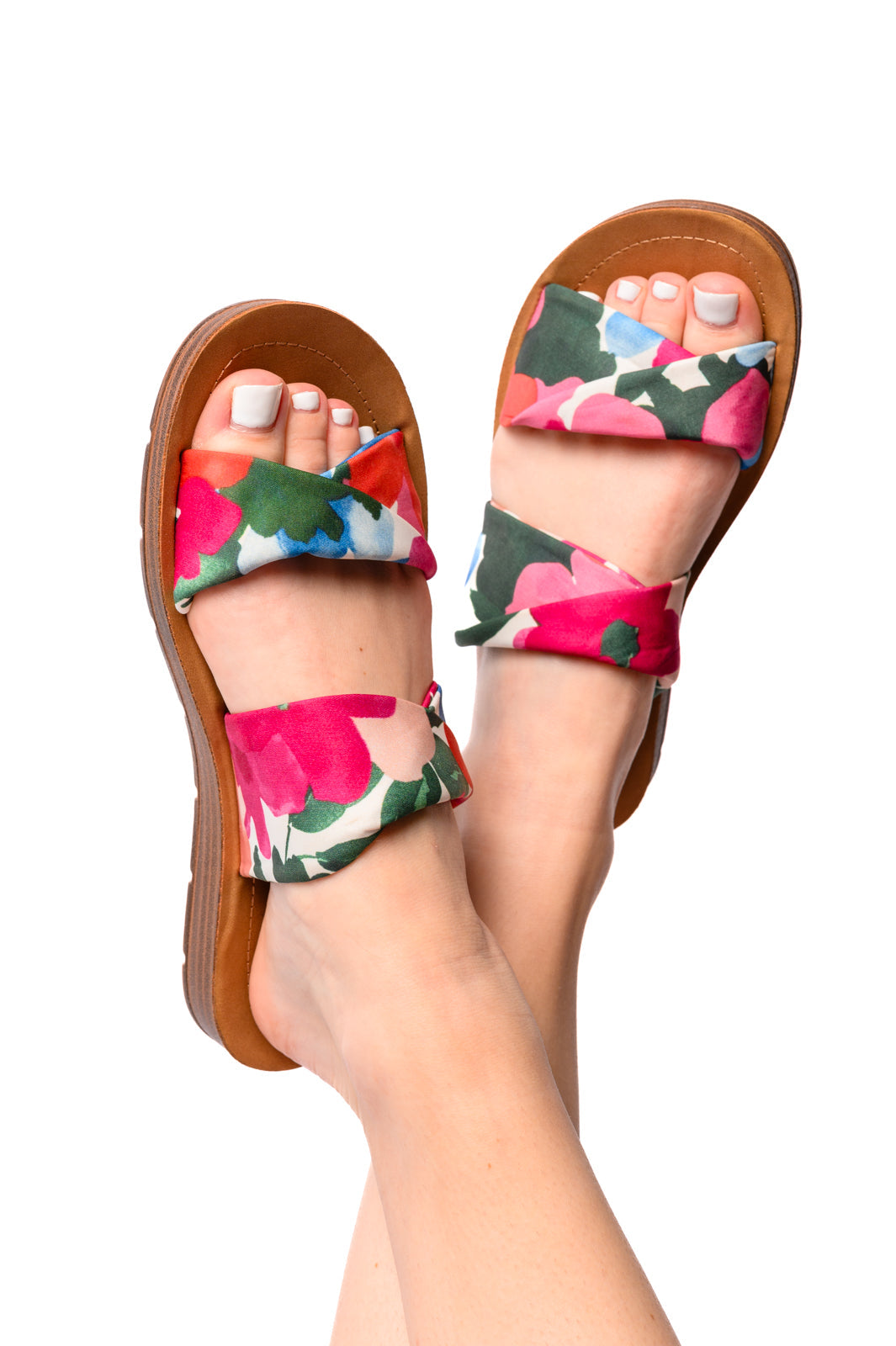 With a Twist Sandal in Flowers - Shop All Around Divas