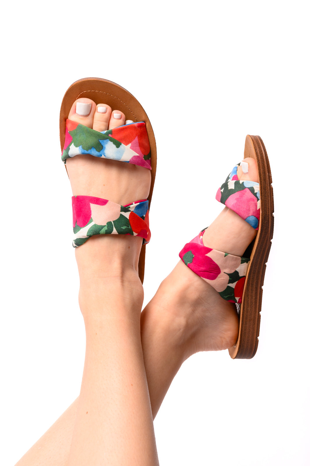 With a Twist Sandal in Flowers - Shop All Around Divas