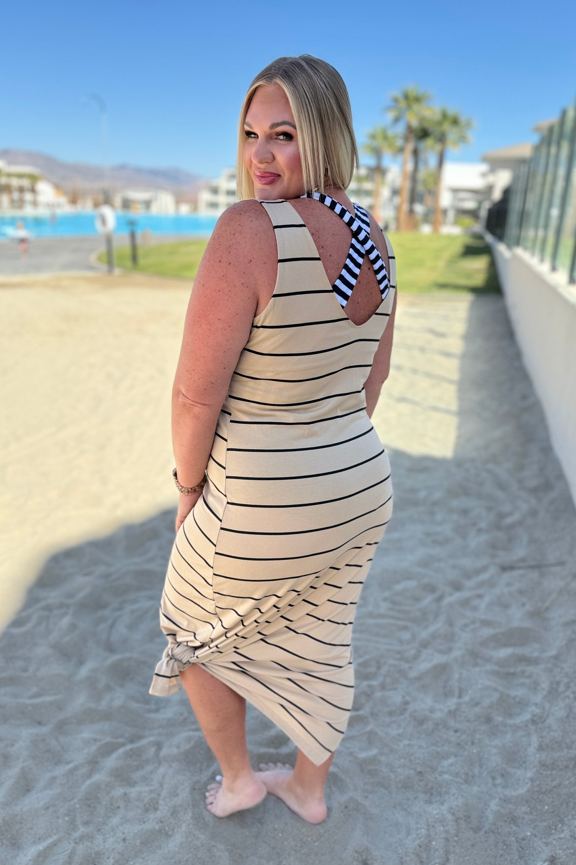 You Get Me Sleeveless Maxi In Khaki - Shop All Around Divas