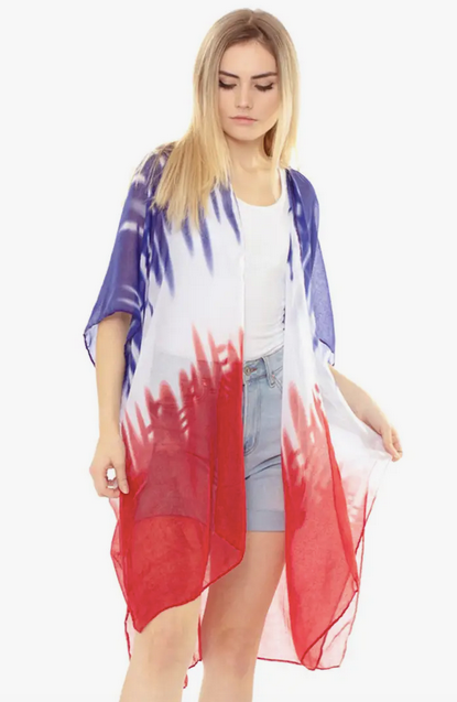 Tie Dye American Flag Kimono - Shop All Around Divas