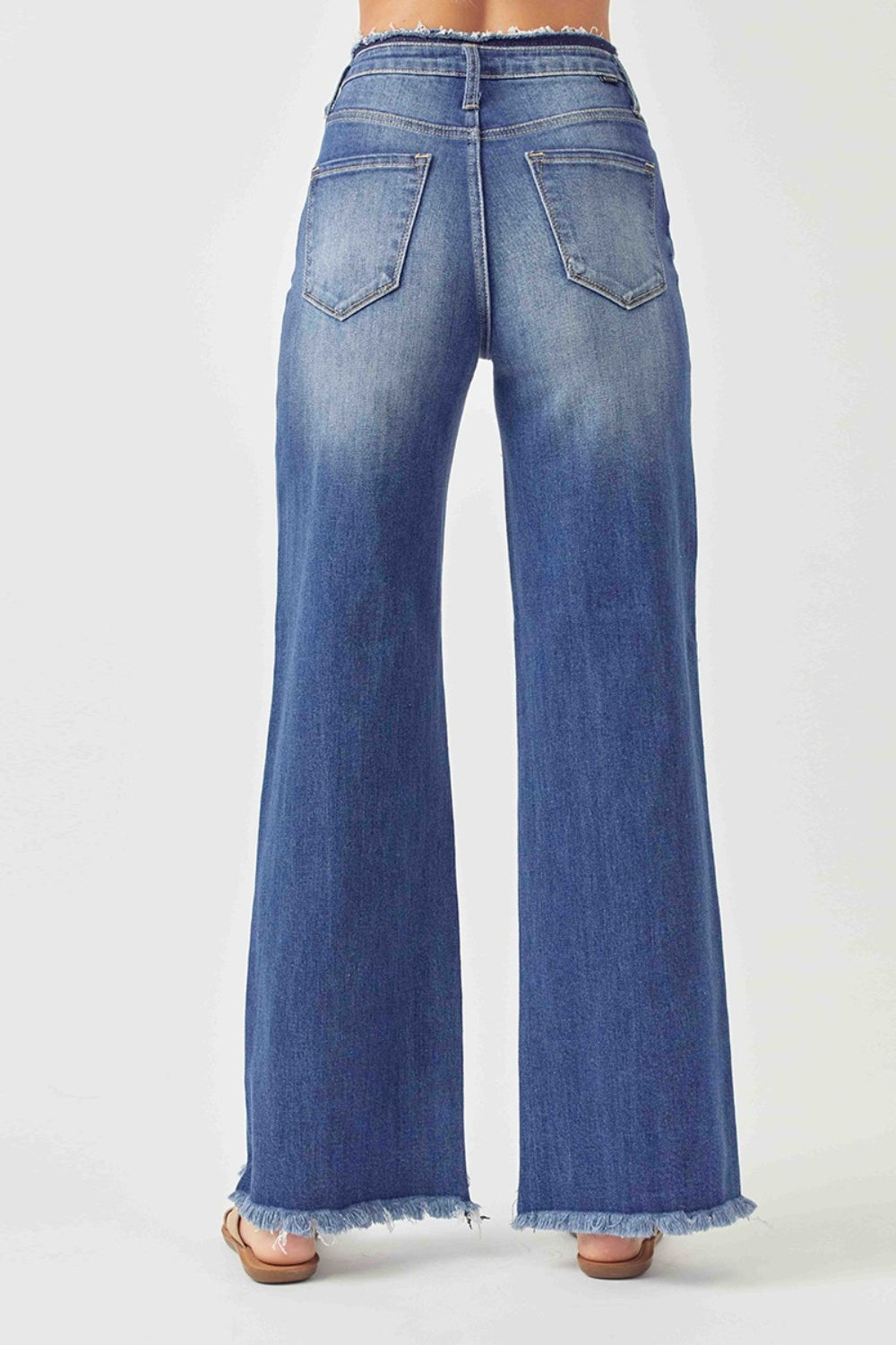 RISEN High Waist Raw Hem Wide Leg Jeans - Shop All Around Divas