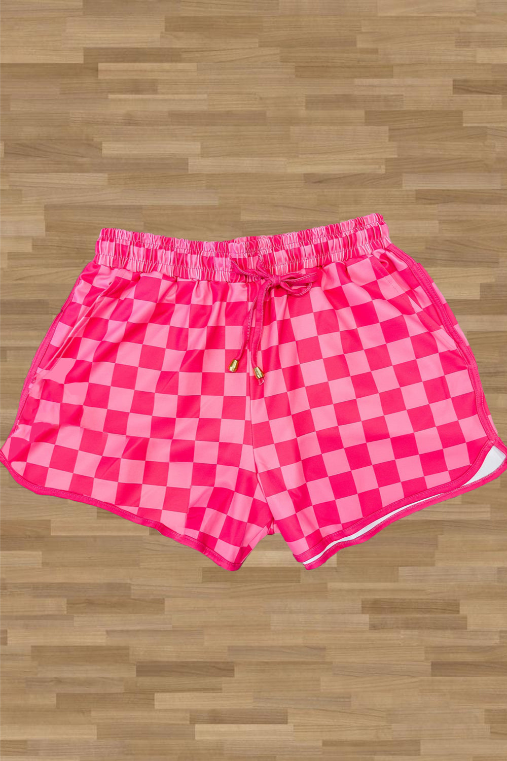 Drawstring Checkered Shorts with Pockets - Shop All Around Divas