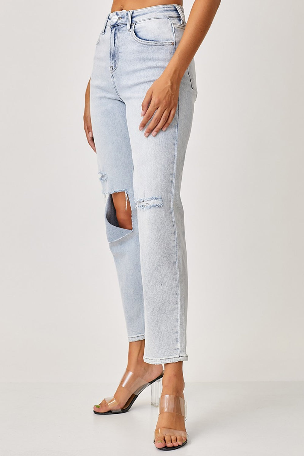 RISEN High Rise Distressed Relaxed Jeans - Shop All Around Divas