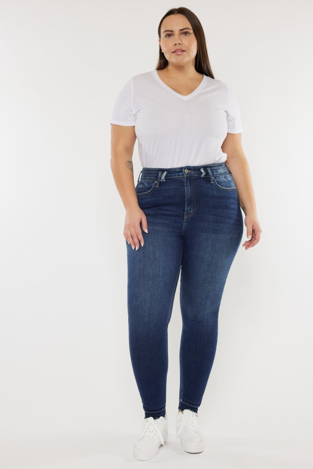 Kancan Full Size High Rise Ankle Skinny Jeans Trendsi