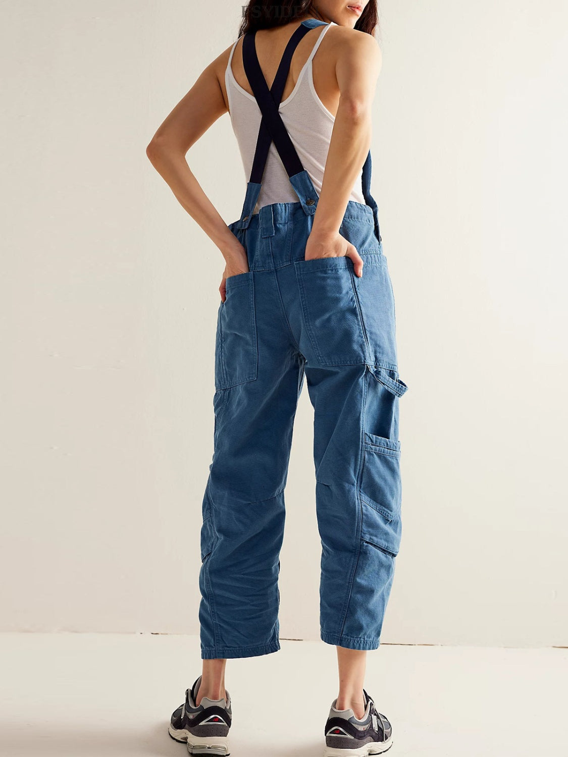 Pocketed Wide Strap Denim Overalls - 4 Colors Trendsi