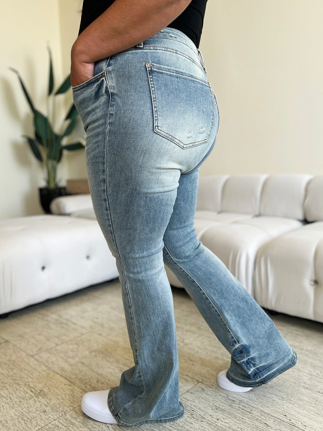 Judy Blue Full Size High Waist Flare Jeans - Shop All Around Divas