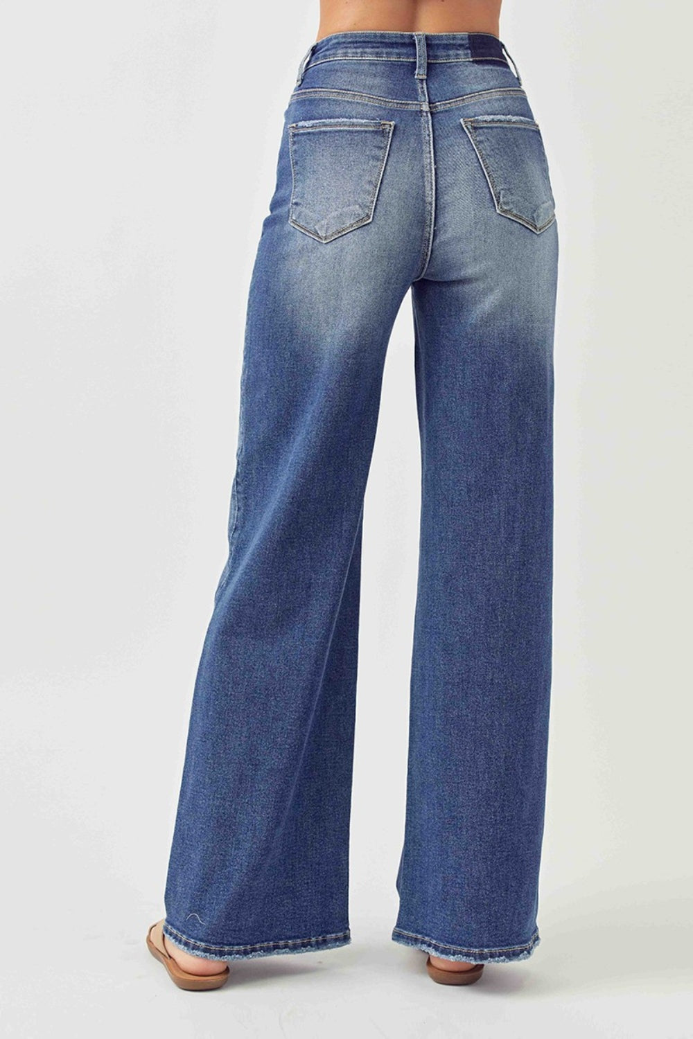 Risen Chillin' On A Dirt Road High Rise Wide Leg Jeans Trendsi