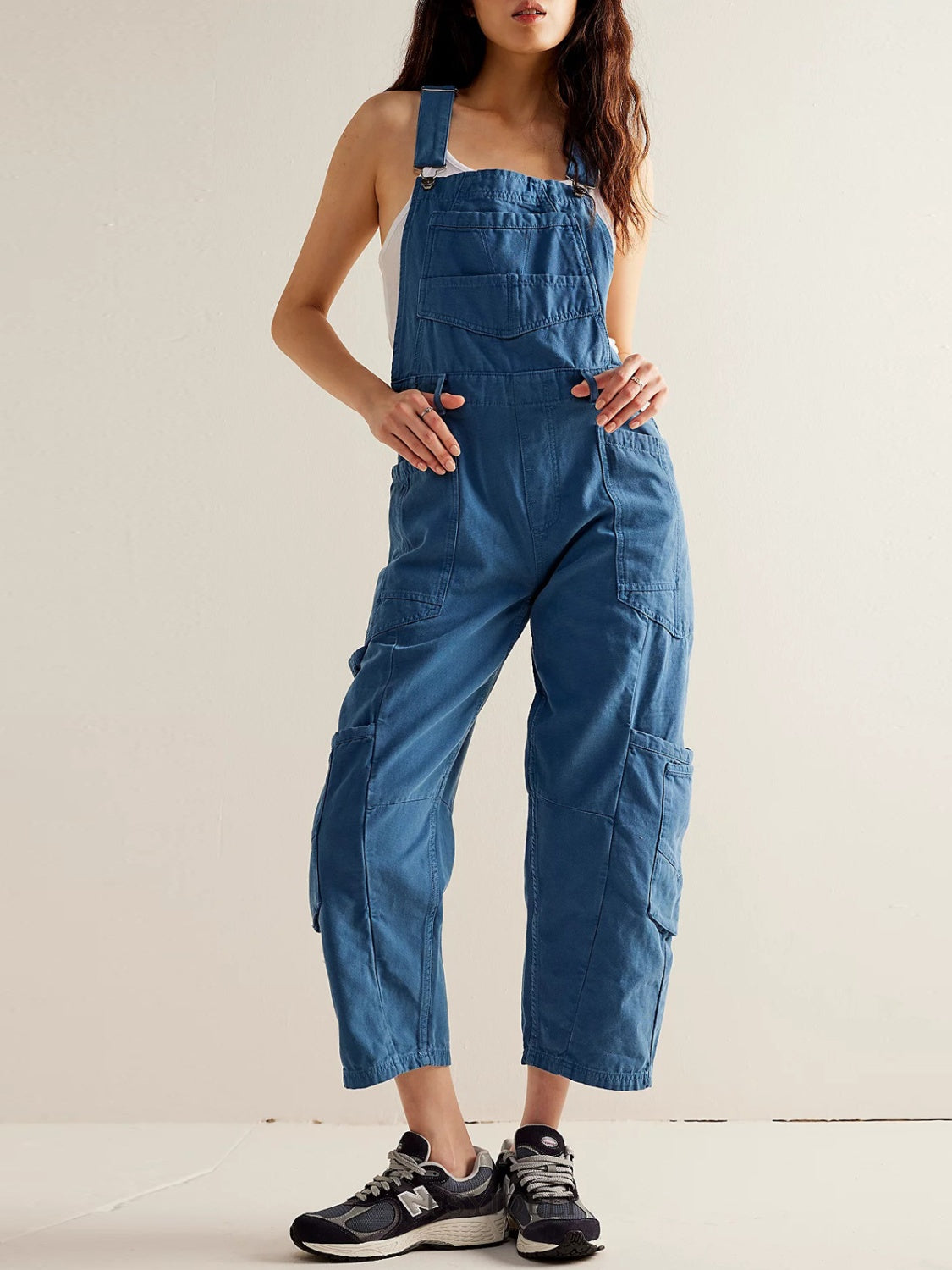 Pocketed Wide Strap Denim Overalls - 4 Colors Trendsi