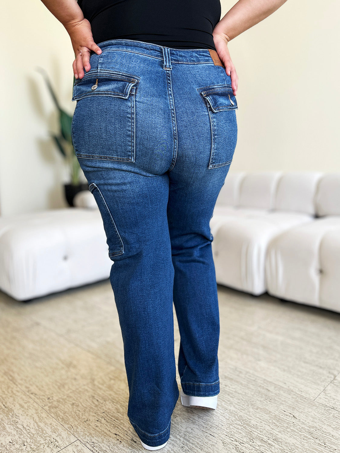 Judy Blue Full Size High Waist Straight Cargo Jeans - Shop All Around Divas