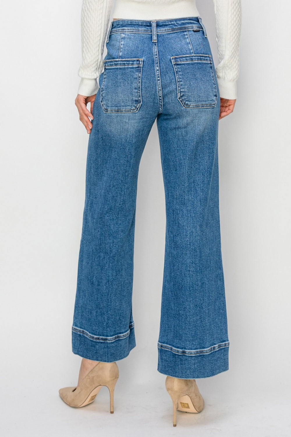 Risen Full Size High Rise Wide Leg Jeans Trendsi