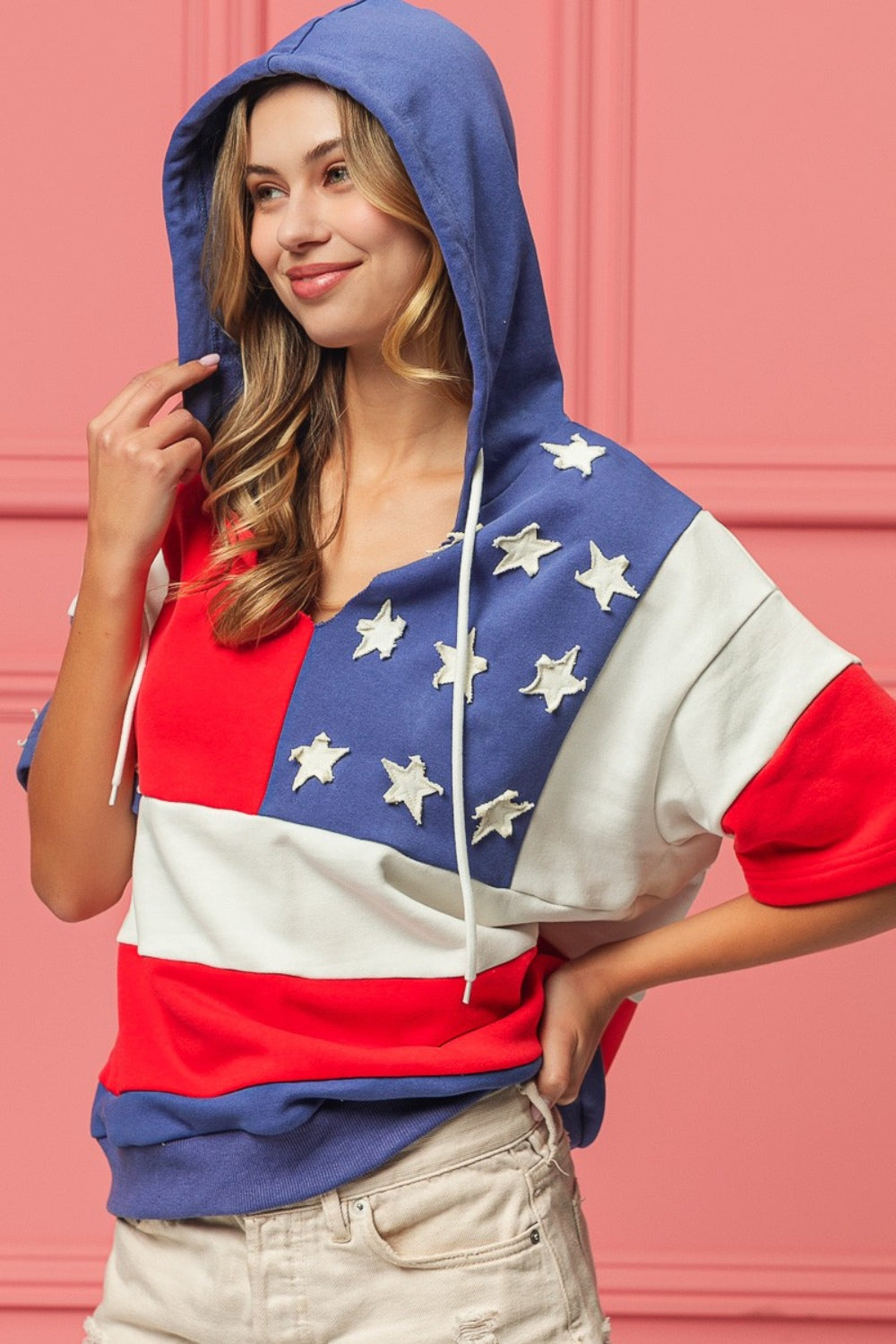 BiBi American Flag Theme Hoodie - Shop All Around Divas