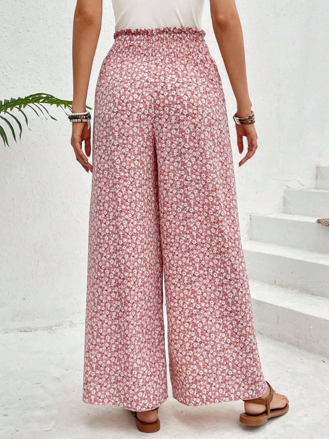 Tied Printed Wide Leg Pants - 5 Colors - Shop All Around Divas