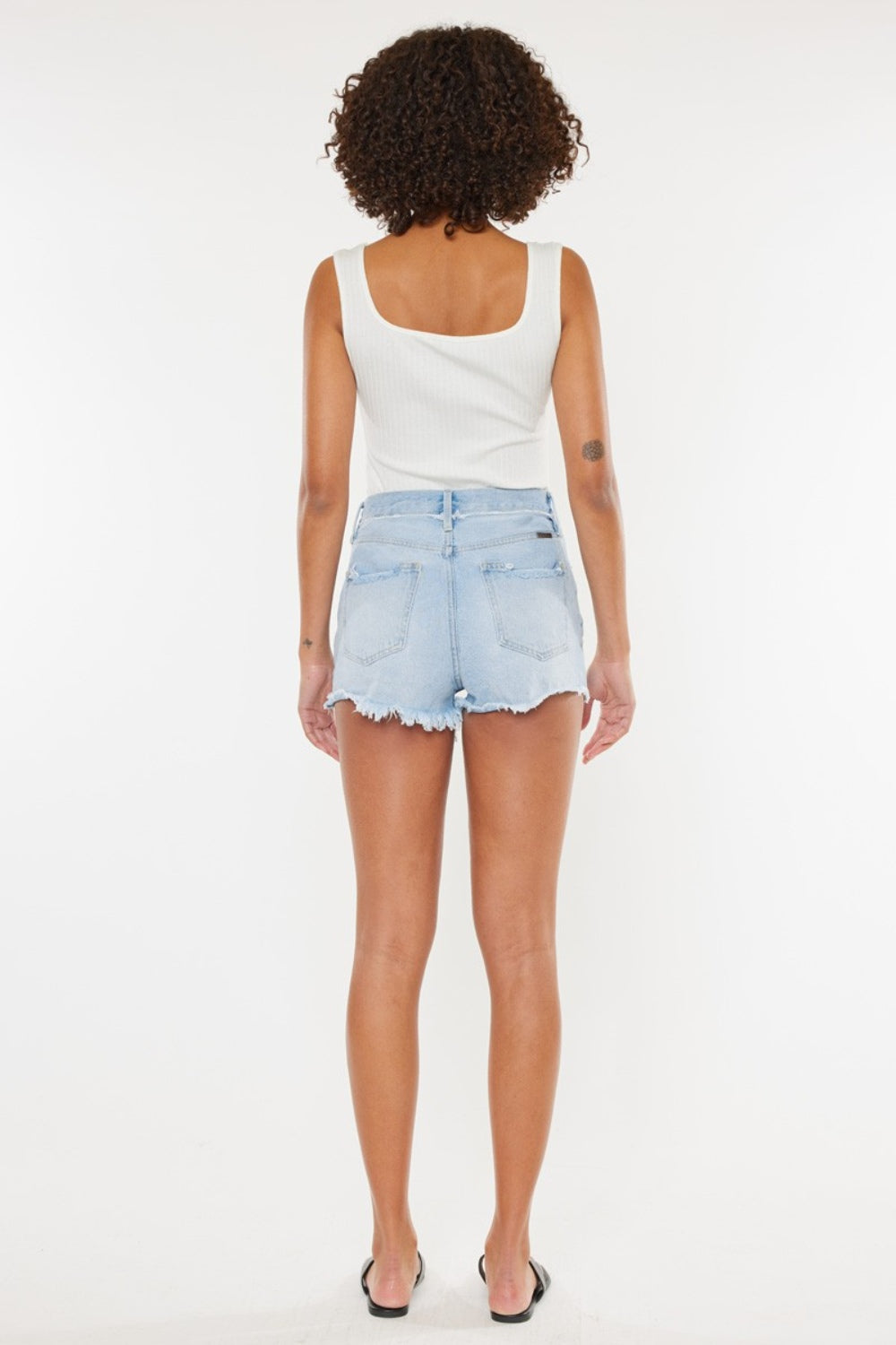 Kancan Distressed Button Fly Denim Shorts - Shop All Around Divas