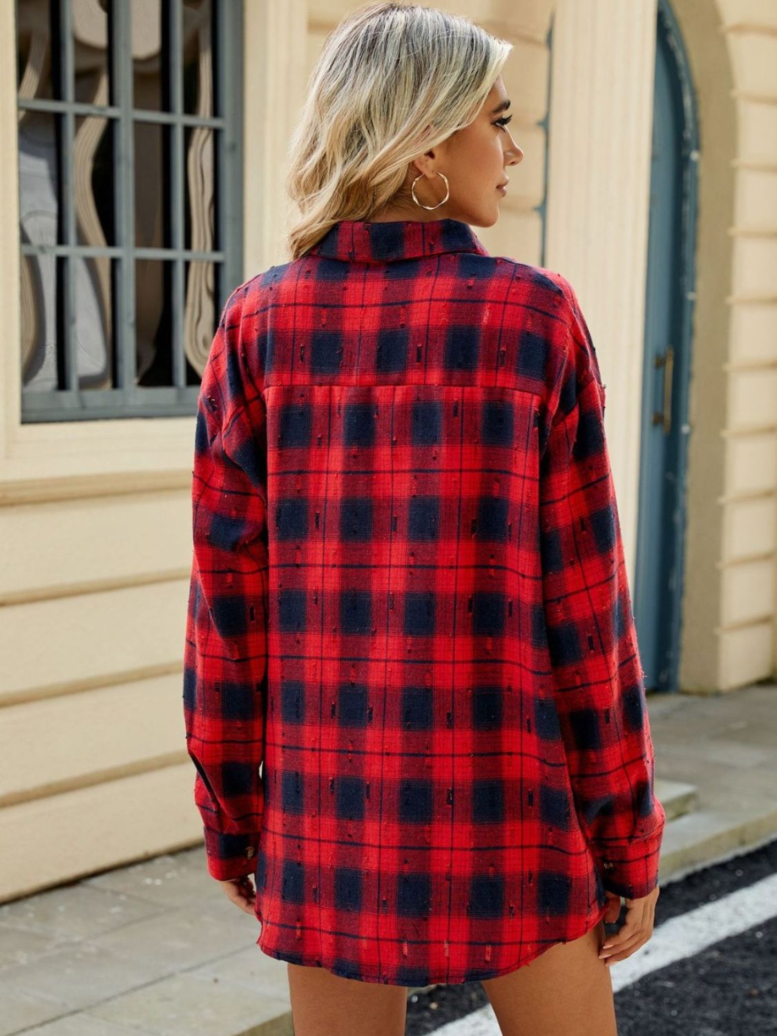 Plaid Button Up Long Sleeve Shirt - 4 Styles Trendsi