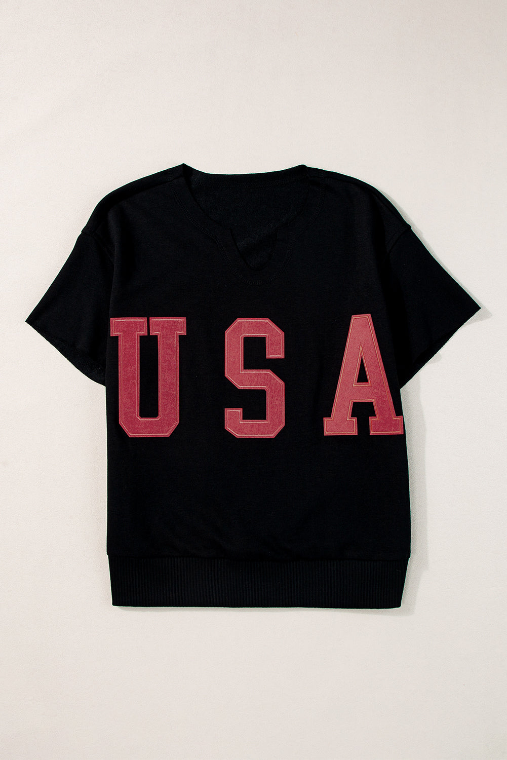 USA Notched Short Sleeve T-Shirt - Shop All Around Divas
