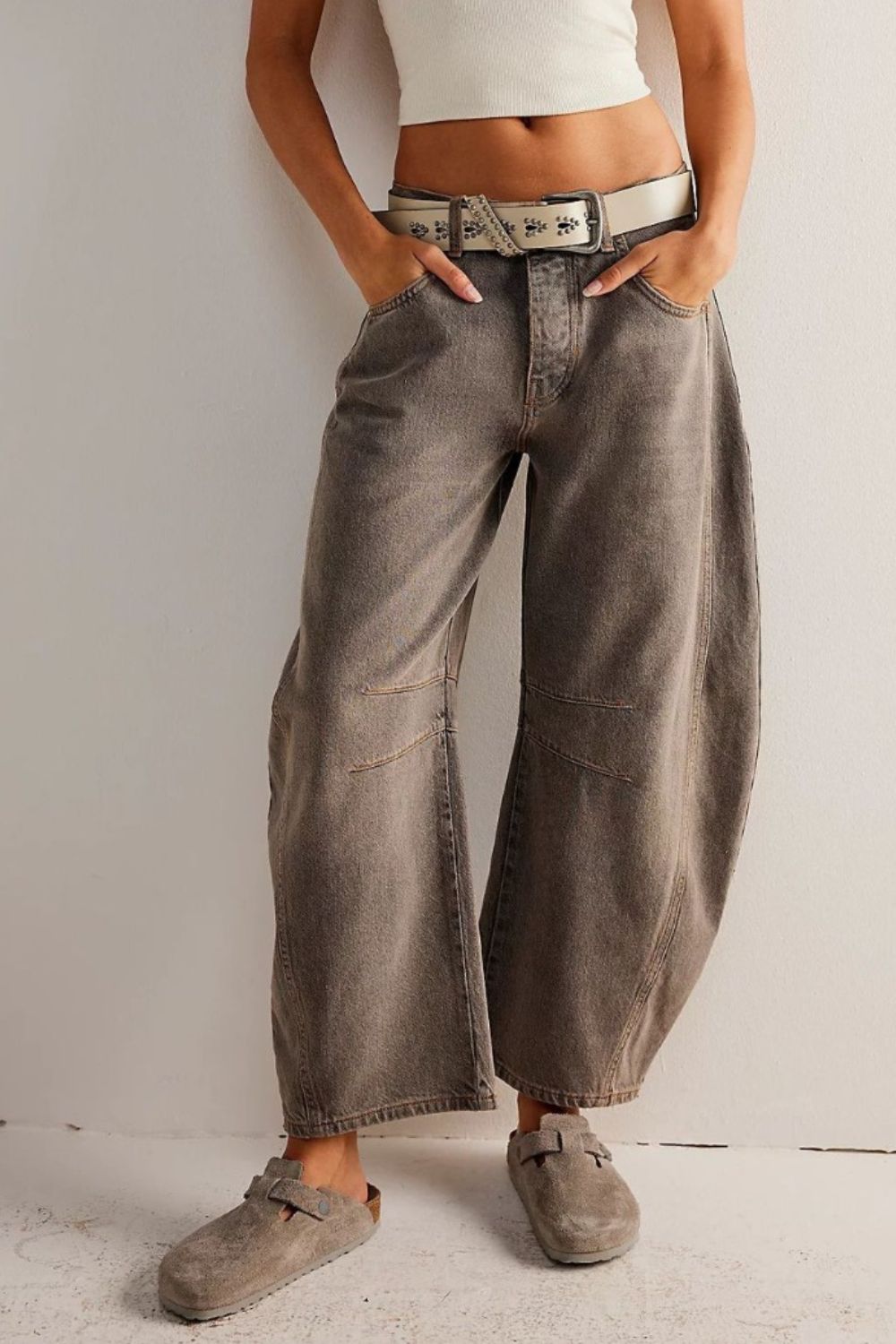 Wide Leg Jeans with Pockets -multiple colors