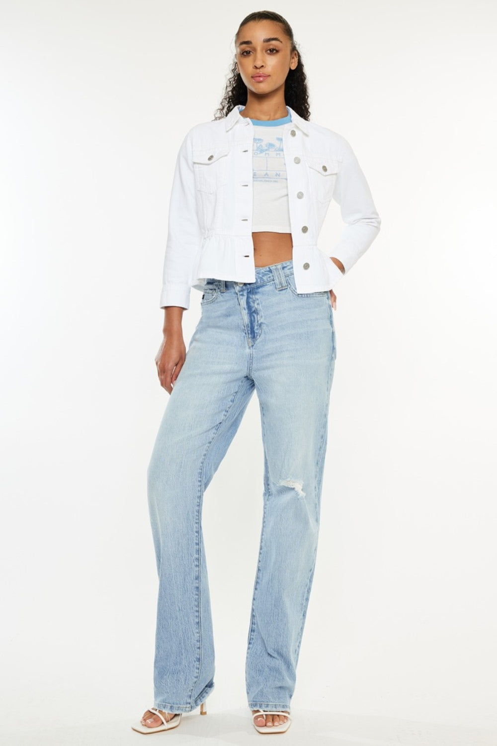 Kancan Distressed High Waist Straight Jeans - Shop All Around Divas