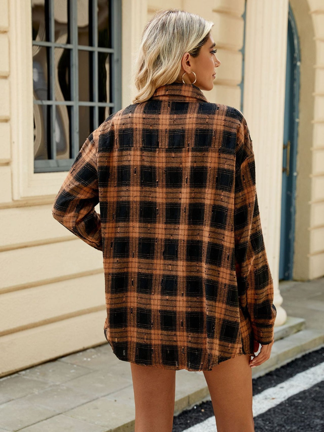 Plaid Button Up Long Sleeve Shirt - 4 Styles Trendsi